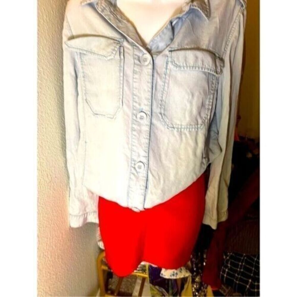 Denim Button Down Long sleeve Blouse